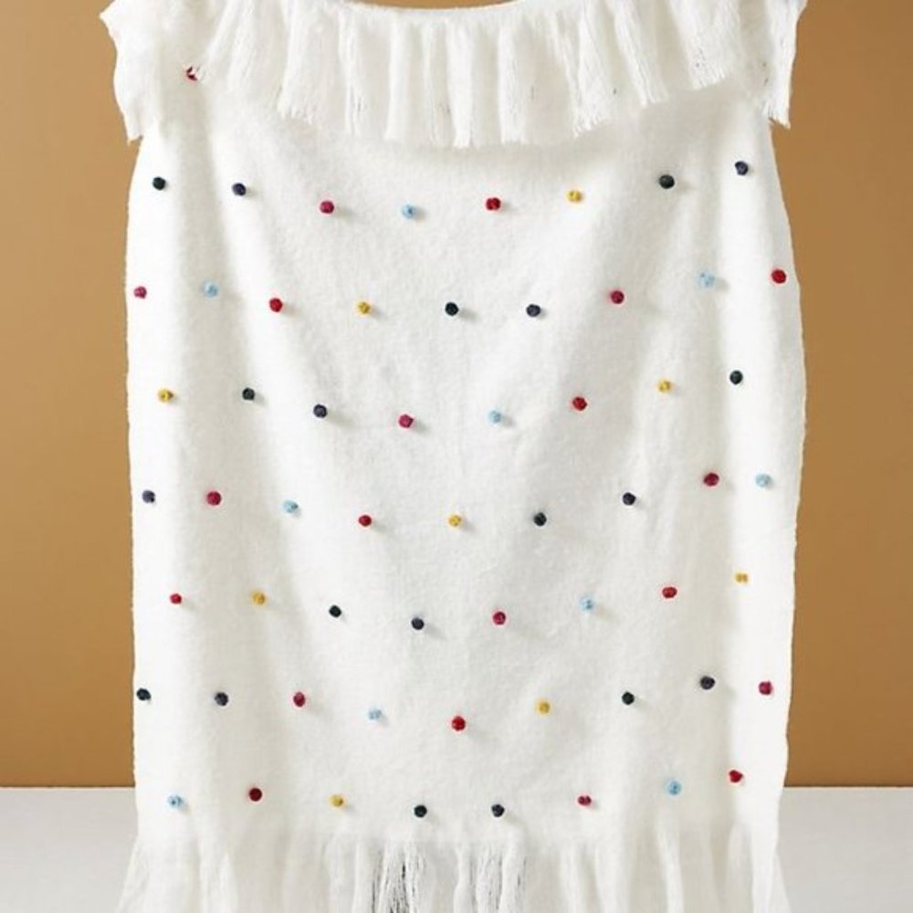 Anthropologie Felt Pom Throw